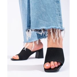 Shelovet ženske tekstilne crne tobogane na stup crna 1