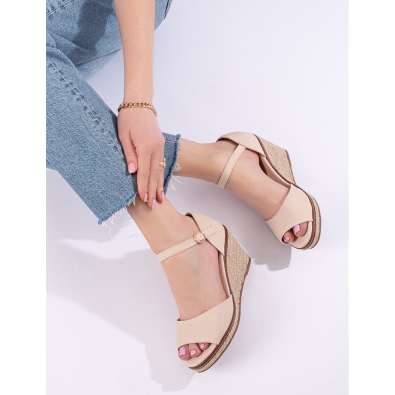 Crne udobne sandale na klin s espadrilama iz Sheloveta crno 2