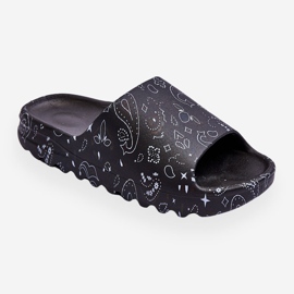 Modne ženske papuče na masivnoj platformi Black Lorette crna 1