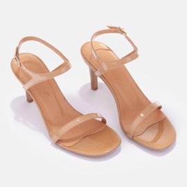 Marco Shoes Sandale na visoku petu smeđa 1