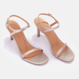 Marco Shoes Sandale na visoku petu zlatni 1