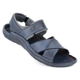 Olivier Muške kožne sandale 336GT tamnoplave plava 2