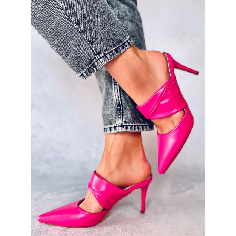 Mule na petu Charisse Fuchsia Stiletto ružičasta 2