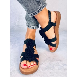 BM Astaire crne sandale na cvijet crna 1