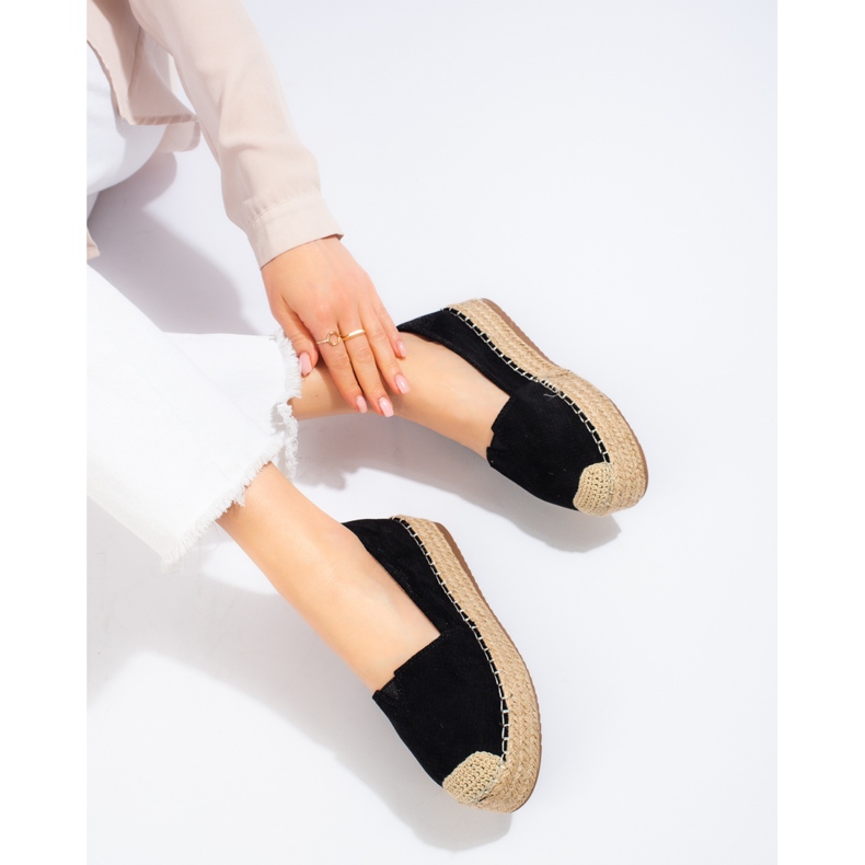 SHELOVET Espadrile na platformi crno 1