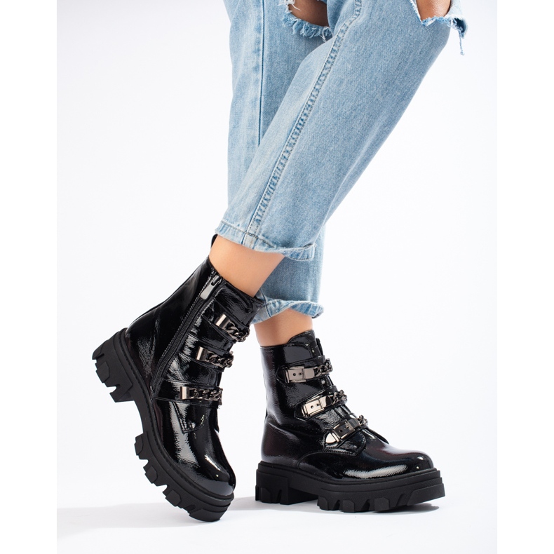 Klasične niske ženske čizme Shelovet od ekološkog antilopa crna 1