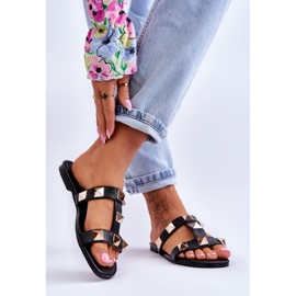 Ženske papuče s velikim nitnama Black Mercure crno 2