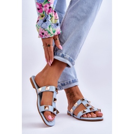 Mercure plave ženske papuče s velikim nitnama plava 2