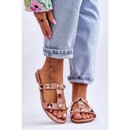 Nude Mercure ženske papuče s velikim nitnama ružičasta 1