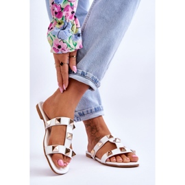 Ženske sandale s velikim nitnama bijele boje Mercure bijela 2