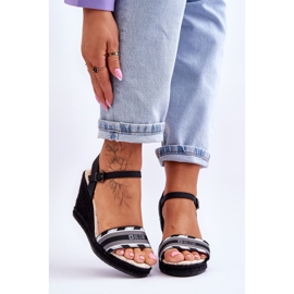 Udobne ženske sandale na wedges Big Star LL274877 crne crno 1