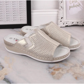 S.Barski Ženske kožne papuče na zlatnom klinu S. Barski zlatni 1