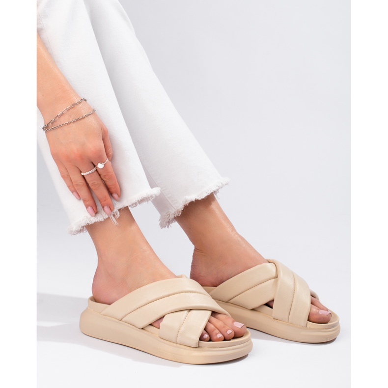 Papuče na platformi LA.FI bež 1