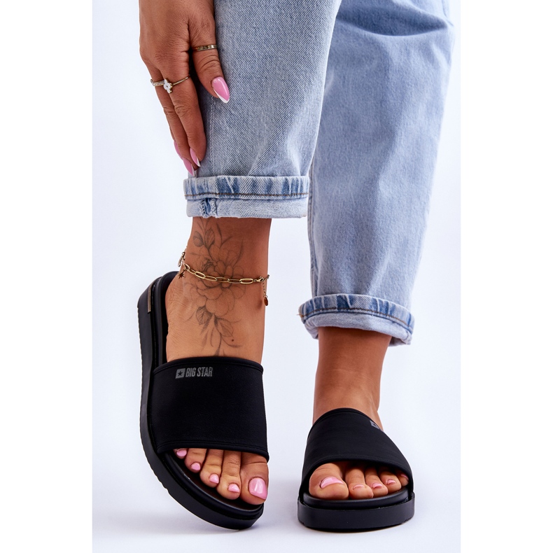 Ženske papuče s platformom Big Star LL274930 crne crno 2