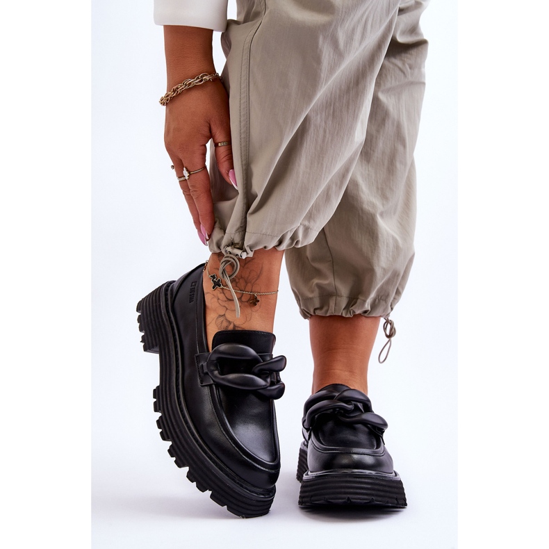 Kožne mokasine cipele Big Star LL274580 crne crno 1