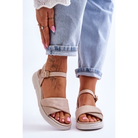 Udobne ženske sandale na cipelu Nude Ingrid bež 1