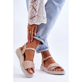 Udobne ženske sandale na cipelu Nude Ingrid bež 2