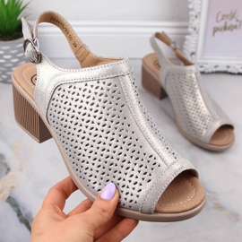 Kožne udobne ženske sandale sa zlatnom Filippo DS4475 petom zlatna 1