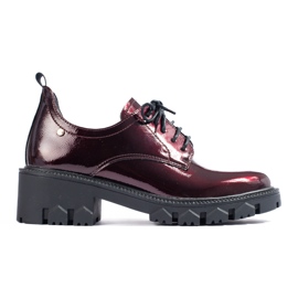 W. Potocki Lakirane ženske cipele s vezicama Potocki crvena 1