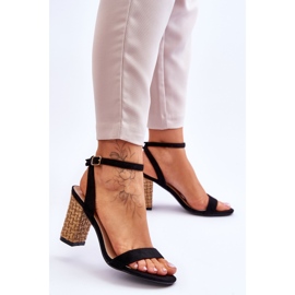 Sandale od brušene kože na pletenoj šipki Crna Selila 2