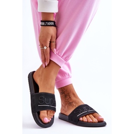 Lagane ženske papuče sa crnim natpisom Merry crna 2