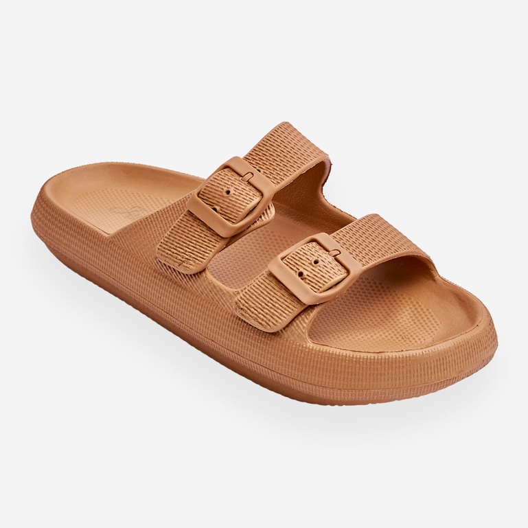 Ženske lagane pjenaste papuče smeđe Cleve smeđa 2