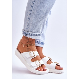 Ženske papuče s platformom na pruge Bijele Clever bijela 1