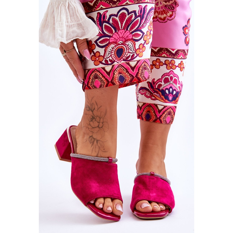 Antilop papuče na visoku petu S.Barski KV-612-2 Fuchsia ružičasta 2