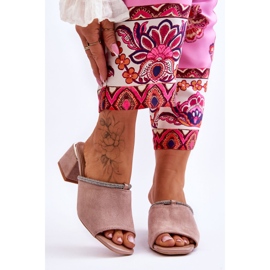 S.Barski Antilop papuče na visoku petu KV-612-2 Bež 1