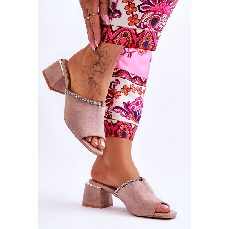 S.Barski Antilop papuče na visoku petu KV-612-2 Bež 2