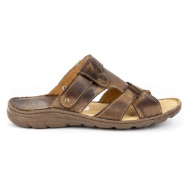 ŁUKPOL 866 smeđih muških papuča smeđa 1