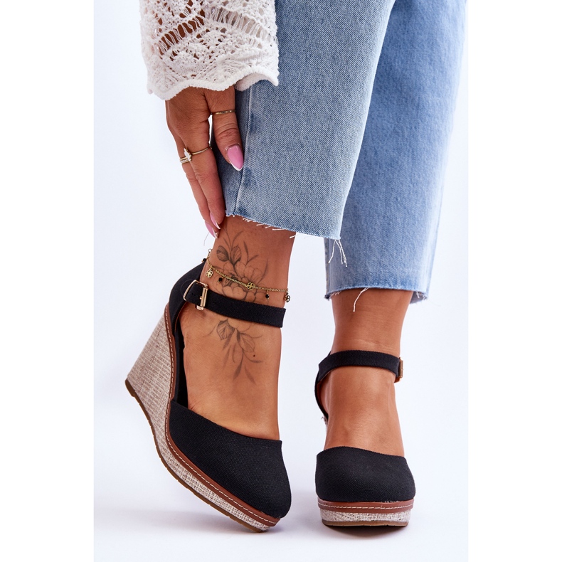 PS1 Ženske klasične sandale na tanku crnu Malani crna 1