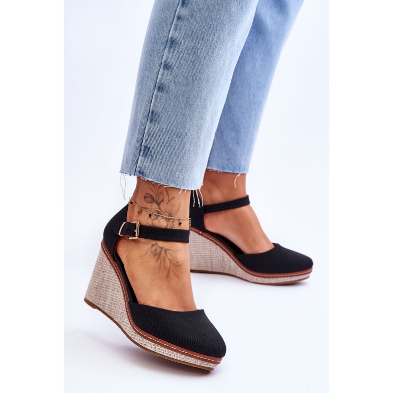 PS1 Ženske klasične sandale na tanku crnu Malani crna 2