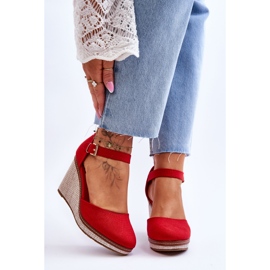 Ženske klasične sandale na klin, crvene malani crvena 1