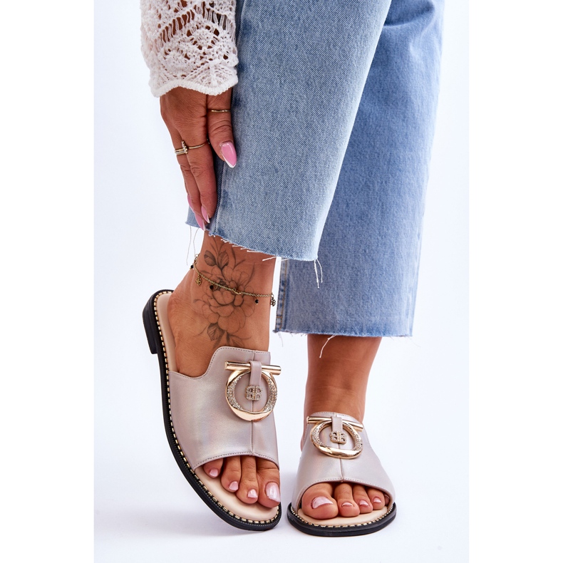 Kožne papuče Udobne cipele S.Barski KV-2775-32 Nude bež 1