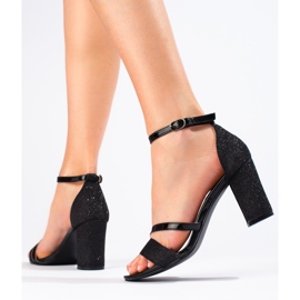 Crne svjetlucave sandale iz Sheloveta crna 1