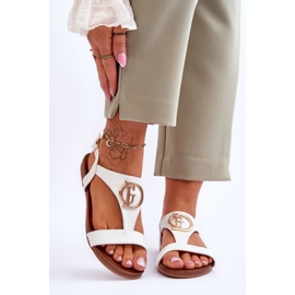 Kožne ravne sandale S.Barski KV-5541-32 Bijele bijela 1