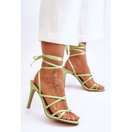 Ženske vezane sandale na Meya zelenu petu zelena 2