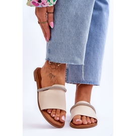 Elegantne ravne potpetice bež boje 1