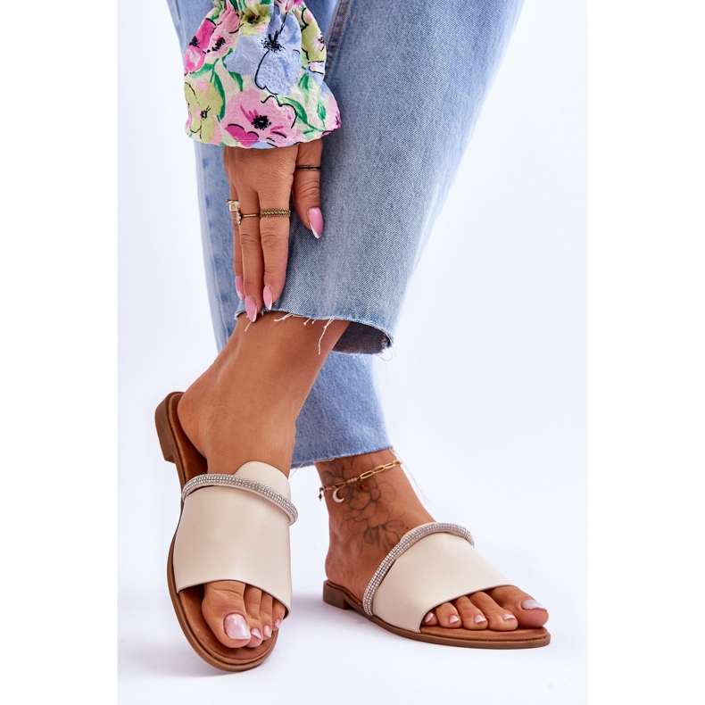 Elegantne ravne potpetice bež boje 2