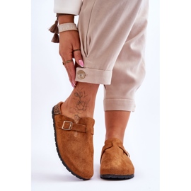 Camel Vellma Suede Cork papuče s platformom smeđa 1