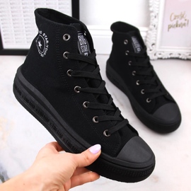 Ženske gležnjače na platformu crne Big Star LL274A182 crna 1