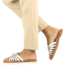 Modne ženske ažur japanke s cirkonima Filippo DK4621/23 WH bijela 7