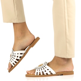 Modne ženske ažur japanke s cirkonima Filippo DK4621/23 WH bijela 8