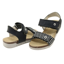 Bartek Djevojke mornarsko plave kožne sandale u točkicama plava 4