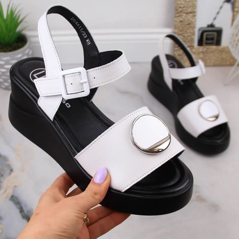 Filippo kožne sandale na wedge W DS4411 bijele bijela 1