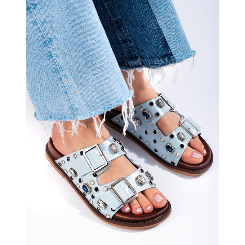 Seastar Moderne japanke s kristalima plava 2