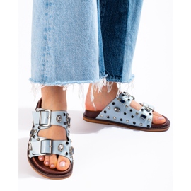 Seastar Moderne japanke s kristalima plava 1