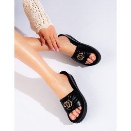 W. Potocki Ženske crne papuče na klin marke Potocki crno 1