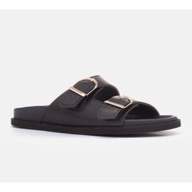 Marco Shoes Papuče s kopčama crno 1